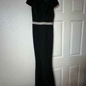 Fashion Nova Black Maxi Dress with Silver Detail